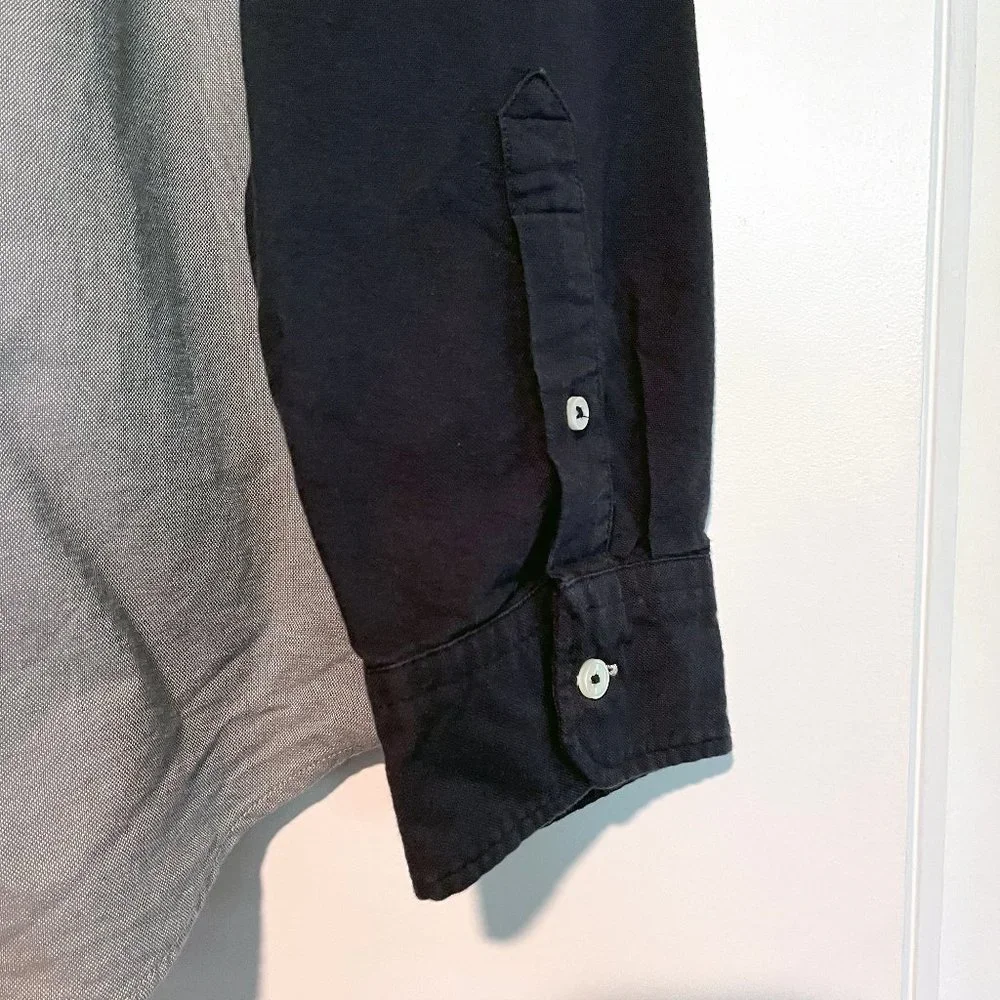 American Eagle Men’s Blue/Grey Color Block Shirt